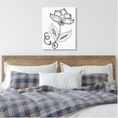 Henna Paisley Mehndi Doodles 6 Canvas Afdruk (Insitu (Slaapkamer))