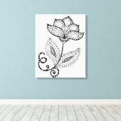 Henna Paisley Mehndi Doodles 6 Canvas Afdruk (Insitu (Houten vloer))