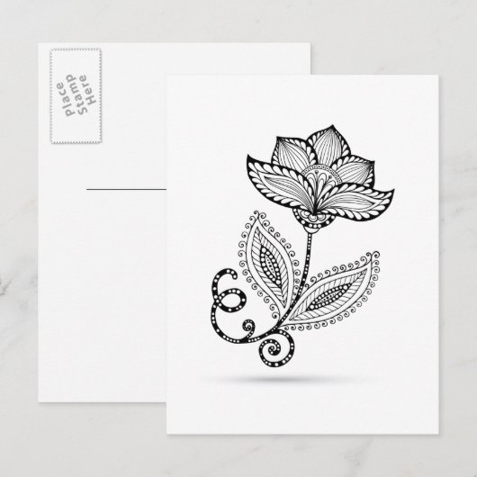 Henna Paisley Mehndi Doodles Briefkaart (Voorkant / Achterkant)