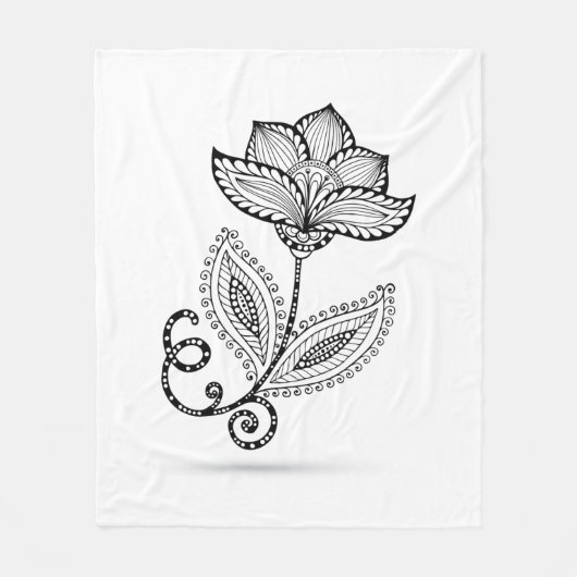 Henna Paisley Mehndi Doodles Fleece Deken (Voorkant)