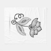 Henna Paisley Mehndi Doodles Fleece Deken (Voorkant (Horizontaal))