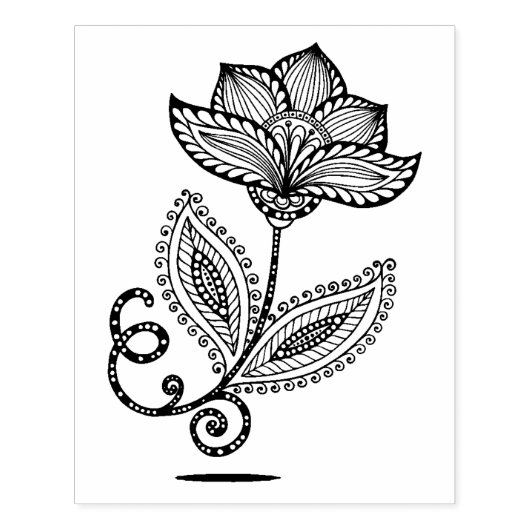 Henna Paisley Mehndi Doodles Rubberstempel (Afrduk)