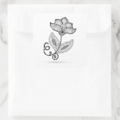 Henna Paisley Mehndi Doodles Vierkante Sticker (Tas)