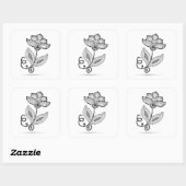 Henna Paisley Mehndi Doodles Vierkante Sticker (Vel)