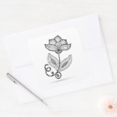Henna Paisley Mehndi Doodles Vierkante Sticker (Envelop)