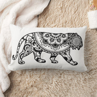 Henna Pattern Lion Art Black and White Kussen