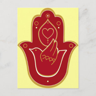Henna Peace and Love Hamsa Briefkaart