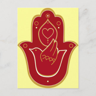 Henna Peace and Love Hamsa Briefkaart