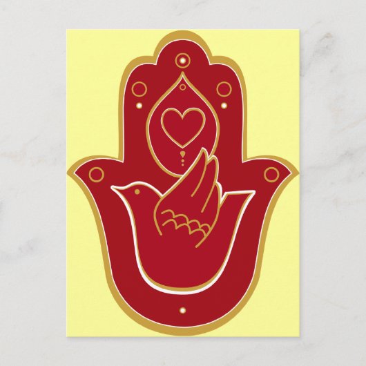 Henna Peace and Love Hamsa Briefkaart (Voorkant)