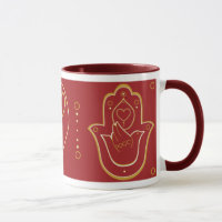 Henna Peace & Love Hamsa Mok Red