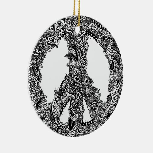 Henna Peace Sign Ornament (Rechts)