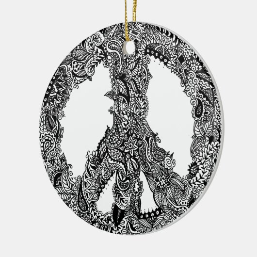 Henna Peace Sign Ornament (Links)