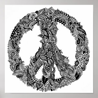 Henna Peace Sign Poster