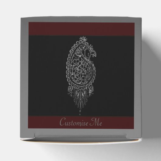 Henna Peacock (zilver) Bedankdoosjes (Bovenkant)