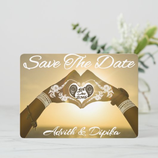 Henna Save the Date Cards (Staand voorkant)