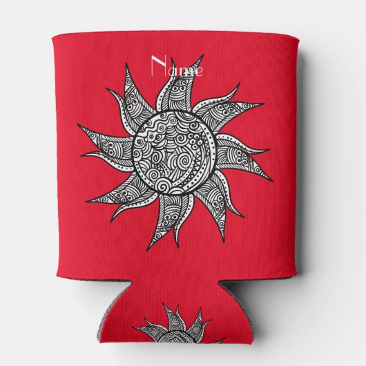 Henna-stijl Sun Tattoo Thunder_Cove Blikjeskoeler (Achterkant)