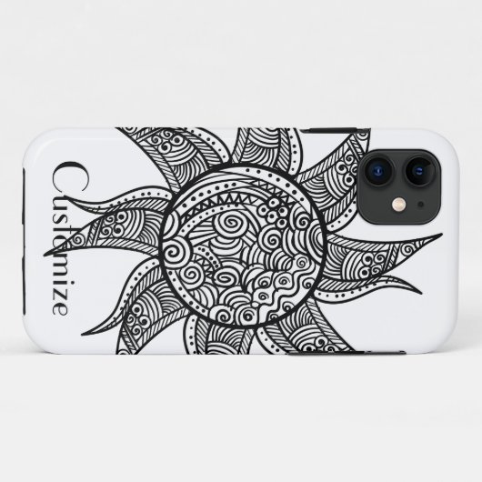 Henna-stijl Sun Tattoo Thunder_Cove Case-Mate iPhone Case (Achterkant (horizontaal))