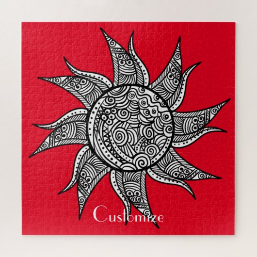 Henna-stijl Sun Tattoo Thunder_Cove Legpuzzel (Horizontaal)