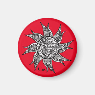 Henna-stijl Sun Tattoo Thunder_Cove Magneet