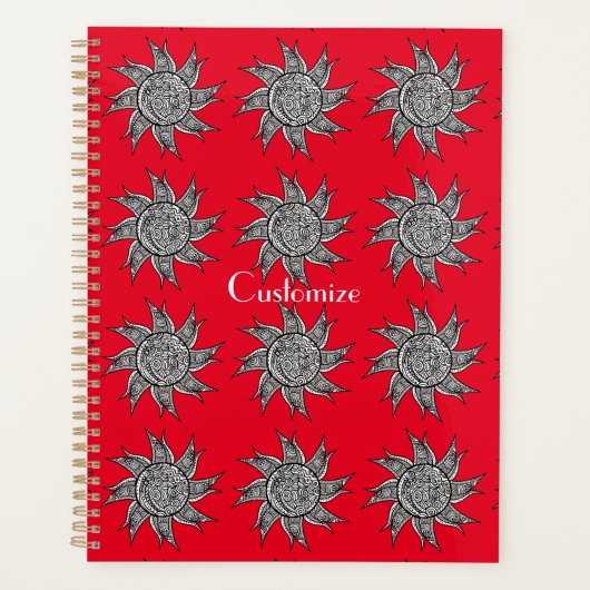 Henna-stijl Sun Tattoo Thunder_Cove Planner (Voorkant)