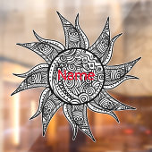 Henna-stijl Sun Tattoo Thunder_Cove Raamsticker (Vel 2)