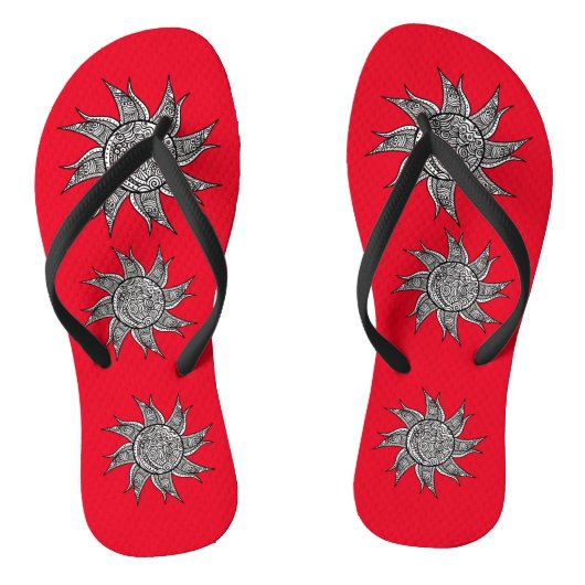 Henna-stijl Sun Tattoo Thunder_Cove Teenslippers (Voetbed)