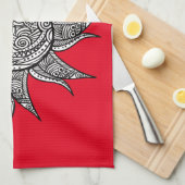 Henna-stijl Sun Tattoo Thunder_Cove Theedoek (Quarter Fold)