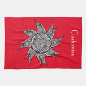 Henna-stijl Sun Tattoo Thunder_Cove Theedoek (Horizontaal)