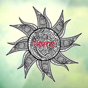 Henna-stijl Zon Tattoo Thunder_Cove Raamsticker