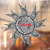 Henna-stijl Zon Tattoo Thunder_Cove Raamsticker (Vel 2)