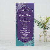 Henna Style Jewel Arabian Nights Wedding Program Programmakaart (Staand voorkant)