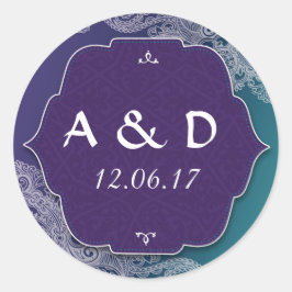 Henna Style Jewel Ronde Stickers Label