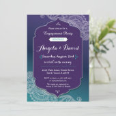 Henna Style Jewel Verloving bruiloft uitnodigingen (Staand voorkant)