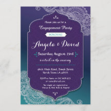 Henna Style Jewel Verloving bruiloft uitnodigingen