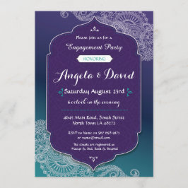 Henna Style Jewel Verloving bruiloft uitnodigingen