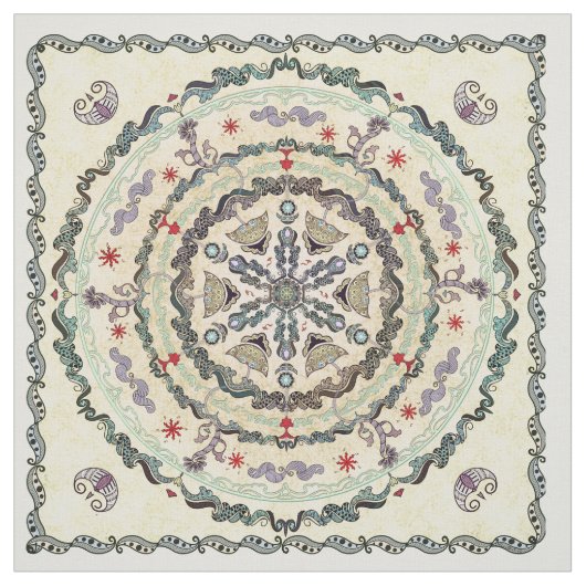 Henna Style Mandala Fabric Stof (Swatch)