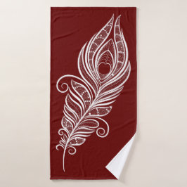 Henna style peacock feather badhanddoek