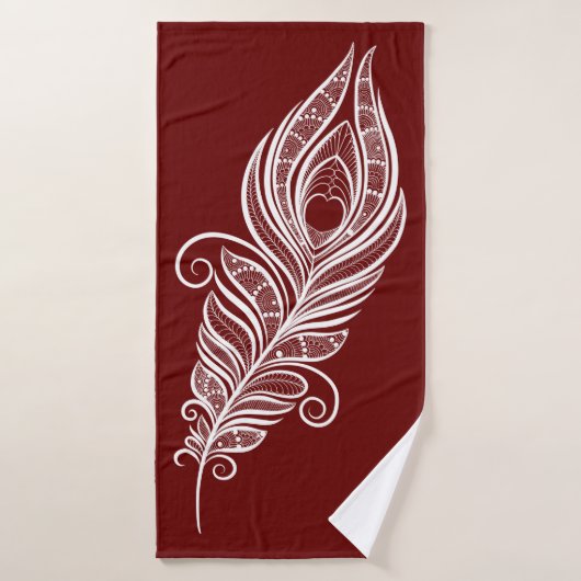 Henna style peacock feather badhanddoek (Badhanddoek)