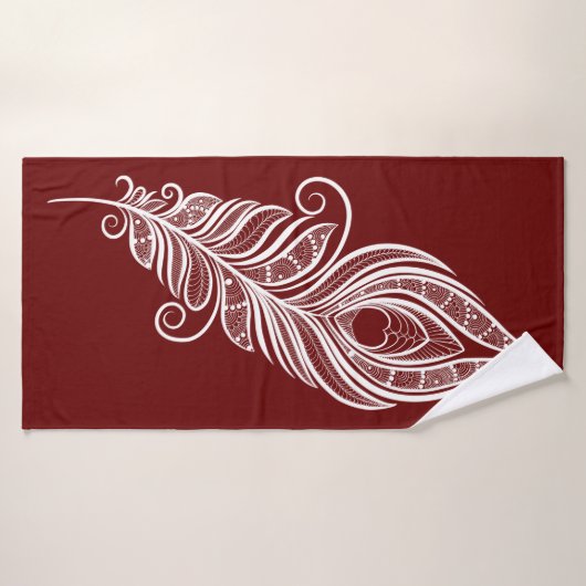 Henna style peacock feather badhanddoek (Badhanddoek)