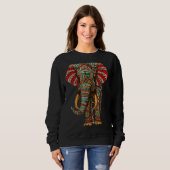 Henna Stylish Artistic Save the Elephants Wildlife Trui (Voorkant volledig)