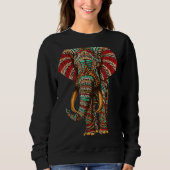 Henna Stylish Artistic Save the Elephants Wildlife Trui (Voorkant)