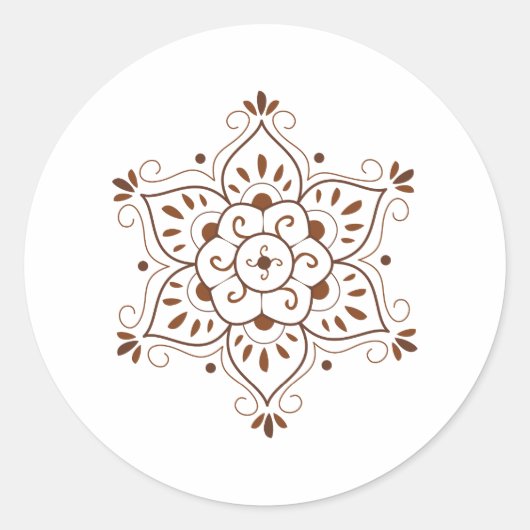 Henna Tattoo Mandala Ronde Sticker (Voorkant)
