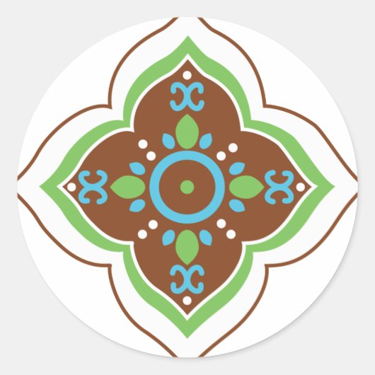 Henna Tattoo Mandala Ronde Sticker (Voorkant)