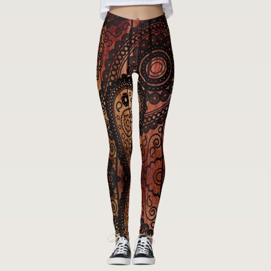 Henna Tattoo - Power Yoga Leggings (Voorkant)