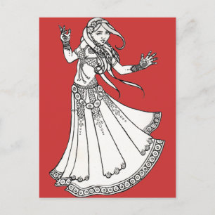 Henna Tribal Belly Dancer Briefkaart