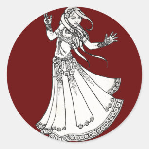 Henna Tribal Belly Dancer Ronde Sticker