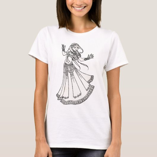 Henna Tribal Belly Dancer T-shirt (Voorkant)