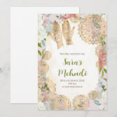 Henna-uitnodiging & Mehndi-uitnodiging Mehndi-uitn Kaart (Voorkant / Achterkant)