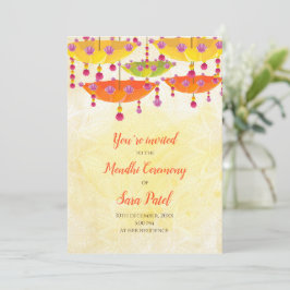 Henna-uitnodiging & Mendhi-uitnodigingen Henna-fee Kaart
