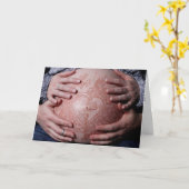 Hennaed Pregnant Belly Kaart (Gele Bloem)